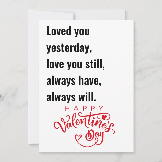 Happy Valentines Day Gifts For Her Holiday Card (Front)