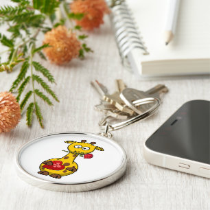 "HAPPY VALENTINE'S DAY" GIRAFFE KEY RING