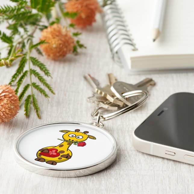 "HAPPY VALENTINE'S DAY" GIRAFFE KEY RING (Side)