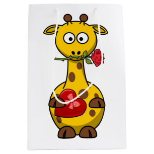 "HAPPY VALENTINE'S DAY" GIRAFFE MEDIUM GIFT BAG