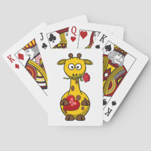 "HAPPY VALENTINE'S DAY" GIRAFFE PLAYING CARDS