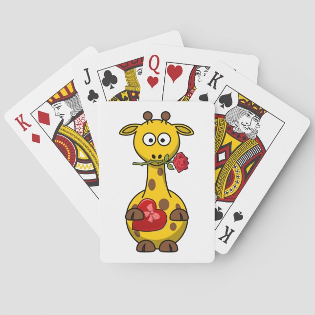 "HAPPY VALENTINE'S DAY" GIRAFFE PLAYING CARDS (Back)