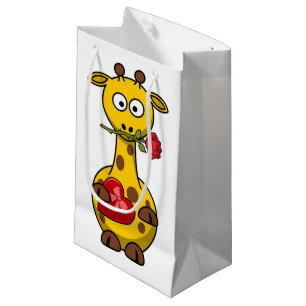 "HAPPY VALENTINE'S DAY" GIRAFFE SMALL GIFT BAG