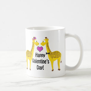 Happy Valentine's Day Giraffes Coffee Mug