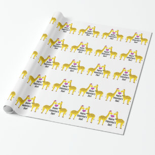 Happy Valentine's Day Giraffes Wrapping Paper