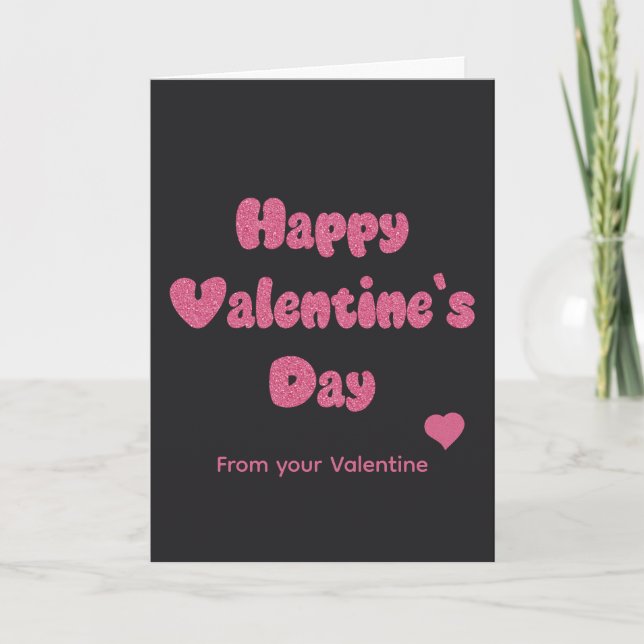 Happy Valentine's Day Glitter Card (Front)