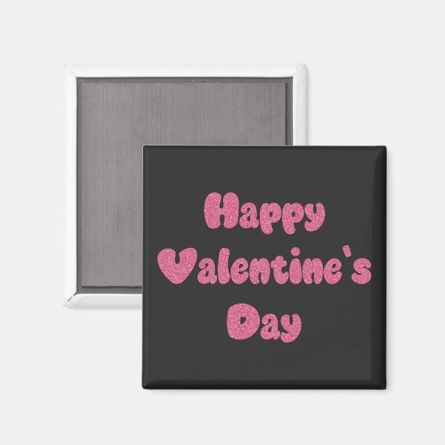 Happy Valentine's Day Glitter Magnet (Front/Back)