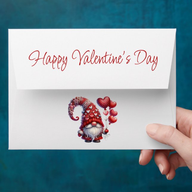 Happy Valentine's Day Gnome  Envelope (Hand)