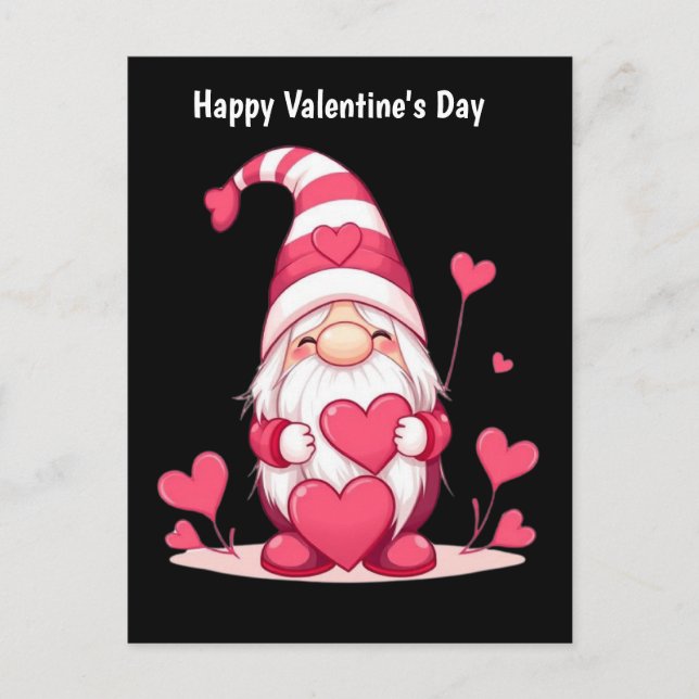 Happy Valentine's day Gnome Holiday Postcard (Front)