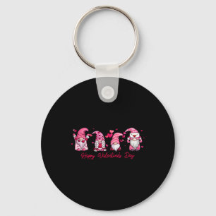 Happy Valentine's Day Gnome With Heart Cute Gnome Key Ring