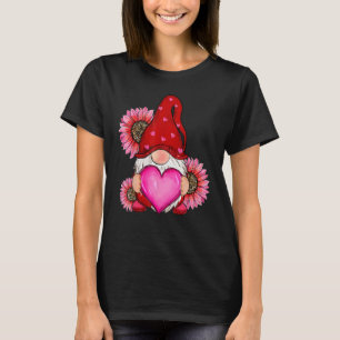 Happy Valentine's Day Gnome with Leopard Sunflower T-Shirt