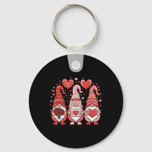 Happy Valentine's Day Gnomes Heart Cute Love Valen Key Ring