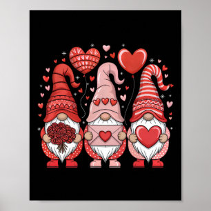 Happy Valentine's Day Gnomes Heart Cute Love Valen Poster