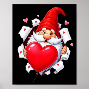 Happy Valentine's Day Gnomes Love Heart Poster