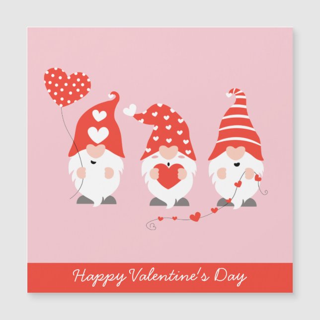 Happy Valentines Day Gnomes Red Pink (Front)