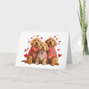 Happy Valentines Day Goldendoodle Dogs Card
