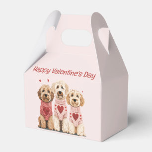Happy Valentines Day Goldendoodle Dogs Favour Box