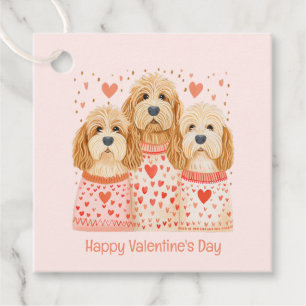 Happy Valentines Day Goldendoodle Dogs Favour Tags