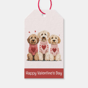 Happy Valentines Day Goldendoodle Dogs Gift Tags