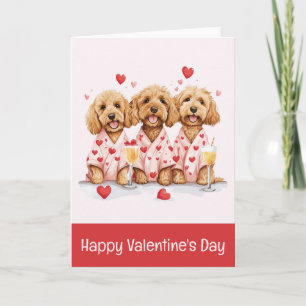 Happy Valentines Day Goldendoodle Dogs Holiday Card