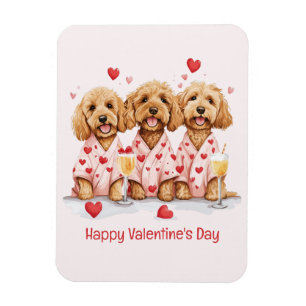 Happy Valentines Day Goldendoodle Dogs Magnet