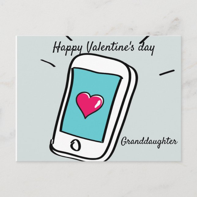 Happy Valentine's Day Granddaughter Postcard (Front)