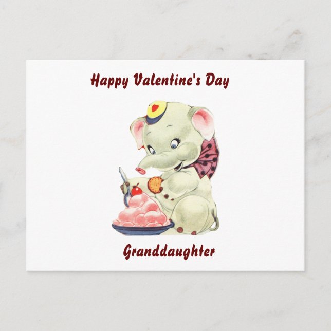 Happy Valentine's Day Granddaughter Postcard (Front)