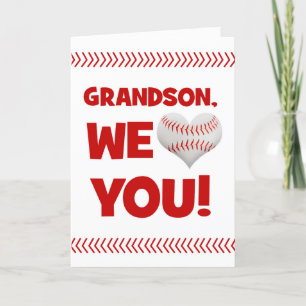 Happy Valentine's Day Grandson From Both Baseball Holiday Card