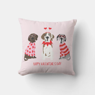Happy Valentines Day Great Dane Dogs Cushion