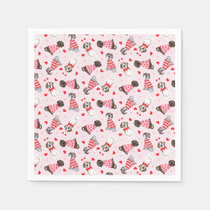 Happy Valentines Day Great Dane Dogs Napkin