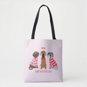 Happy Valentines Day Great Dane Dogs Tote Bag