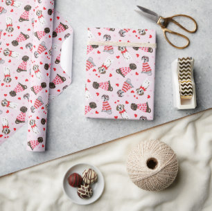 Happy Valentines Day Great Dane Dogs Wrapping Paper