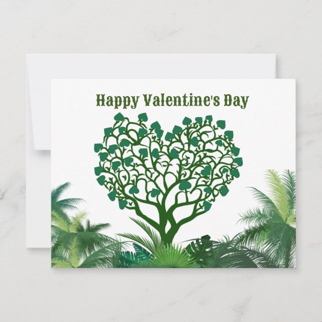 happy valentine's day green natural to you holiday card (Front)