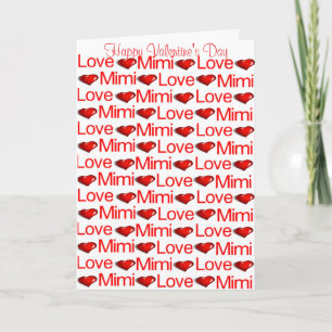 Happy Valentine's Day Greeting Card Mimi Red Heart