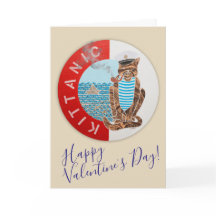 Happy Valentine's Day Greeting Card w/ Captain Cat