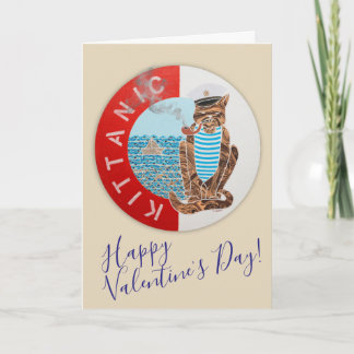 Happy Valentine's Day Greeting Card w/ Captain Cat