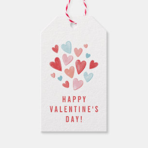  Happy Valentine's Day Hand Drawn Hearts Gift Tags