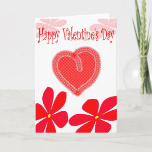 Happy Valentine's Day Heart and Flowers Card
