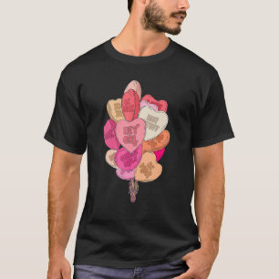 Happy Valentine's Day Heart Balloon Candy Groovy V T-Shirt