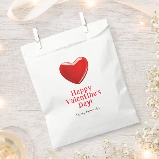 Happy Valentine's Day heart candy sweet treat Favour Bag (Clipped)