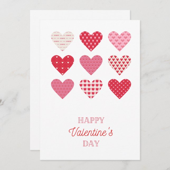 Happy Valentine's Day Heart Card (Front/Back)