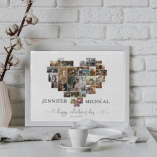 HAPPY VALENTINE'S DAY HEART COLLAGE POSTER