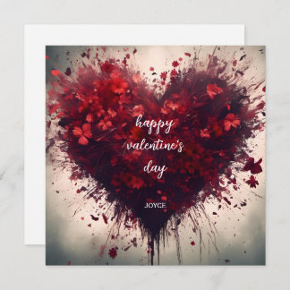 Happy Valentine's Day - Heart Filled Red Flowers Card