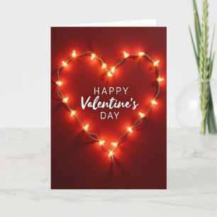 Happy Valentines Day Heart Lights Card