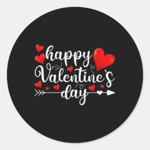 Happy Valentines Day Heart Love Funny Valentine Me Classic Round Sticker
