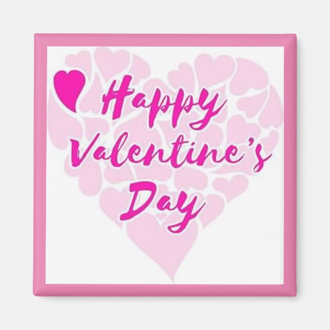 "HAPPY VALENTINE'S DAY" HEART MAGNET (Front)