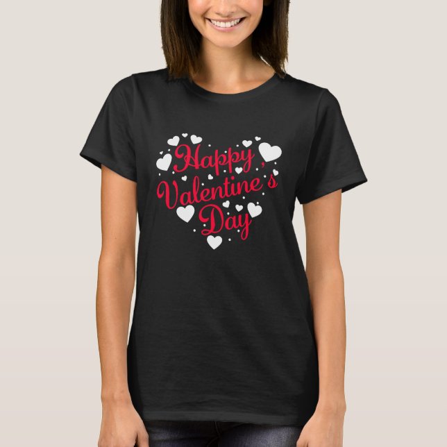 Happy Valentine's Day Heart  Men Women Kids Graphi T-Shirt (Front)