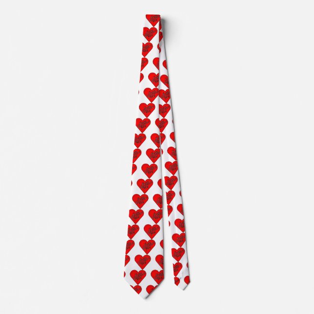 Happy Valentine's Day Heart Message Tie (Front)
