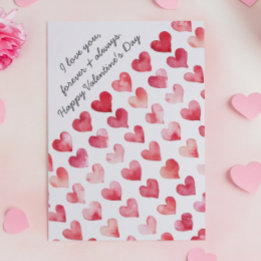 Happy Valentines Day Heart Pink Red Romantic Holiday Card