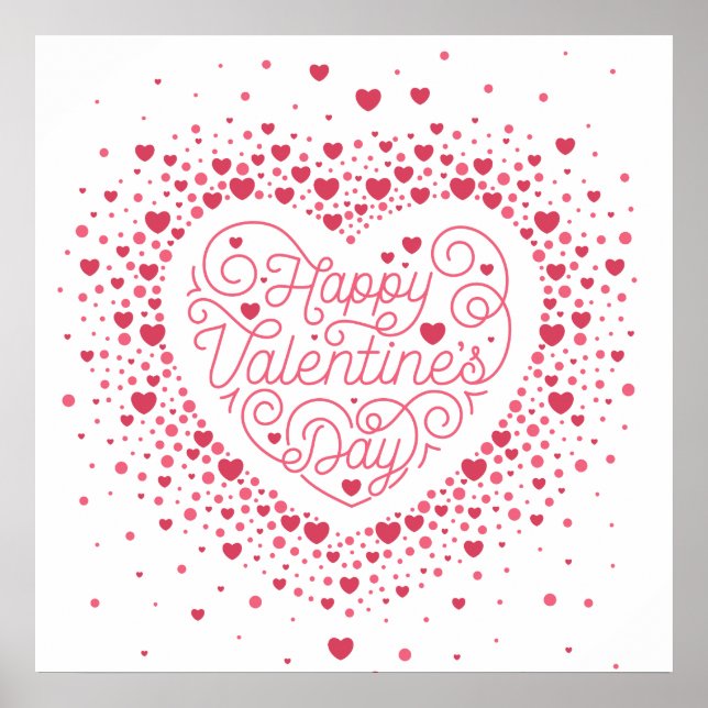 Happy Valentine's Day Heart Poster 24x24 (Front)